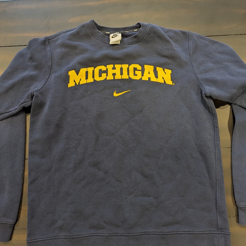Nike Blue Michigan Crewneck Sweatshirt